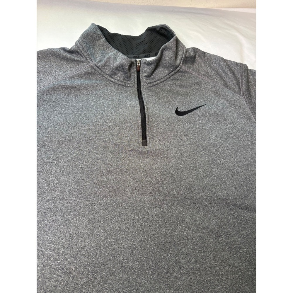 Nike Therma-FIT Quarter Zip Pullover Mens 2XL Gray Excellent Heathered Fleece - Picture 6 of 13